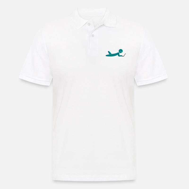 A programmer using a laptop - Men's Polo Shirt - white