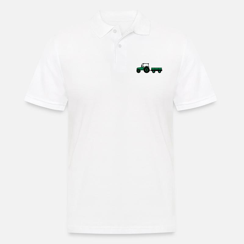 Tractor With Trailer - Männer Poloshirt - Weiß