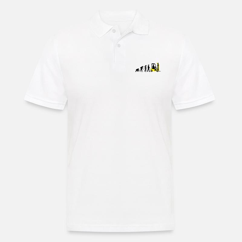 evolution_gabelstapler_122013_b_2c - Männer Poloshirt - Weiß