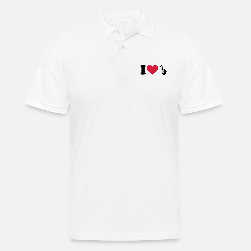 Saxophon - Männer Poloshirt - Weiß