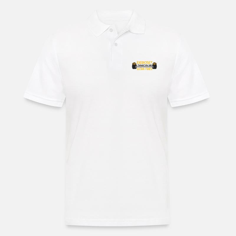 Exercise Extra Fries Zitat - Männer Poloshirt - Weiß