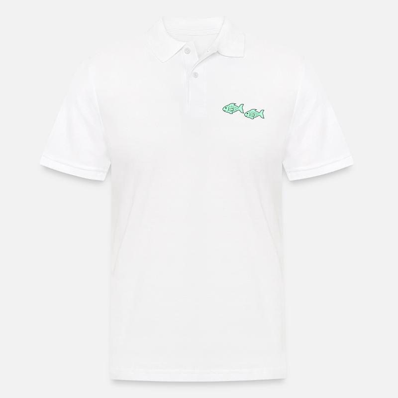 fish2 - Männer Poloshirt - Weiß
