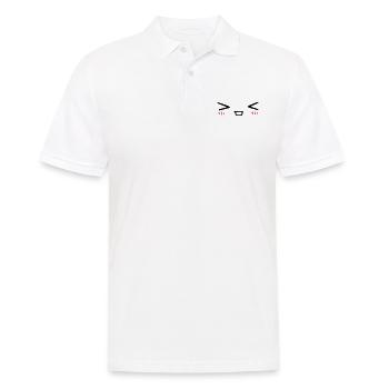 kawaii_face_7 - Männer Poloshirt - Weiß - Vorne - Kai (181cm)
