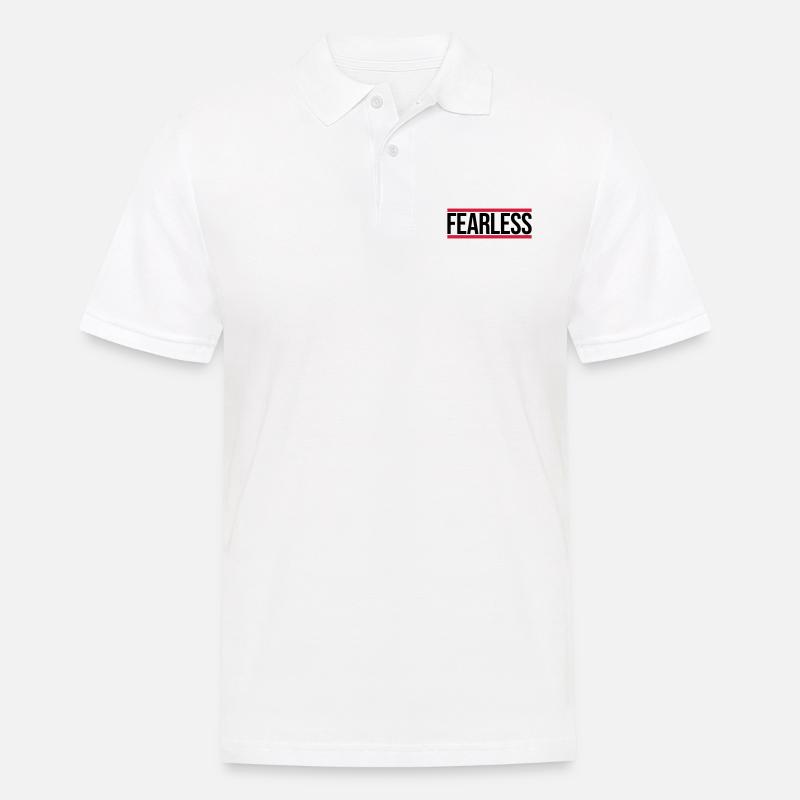 fearless Text Zitat Design - Männer Poloshirt - Weiß