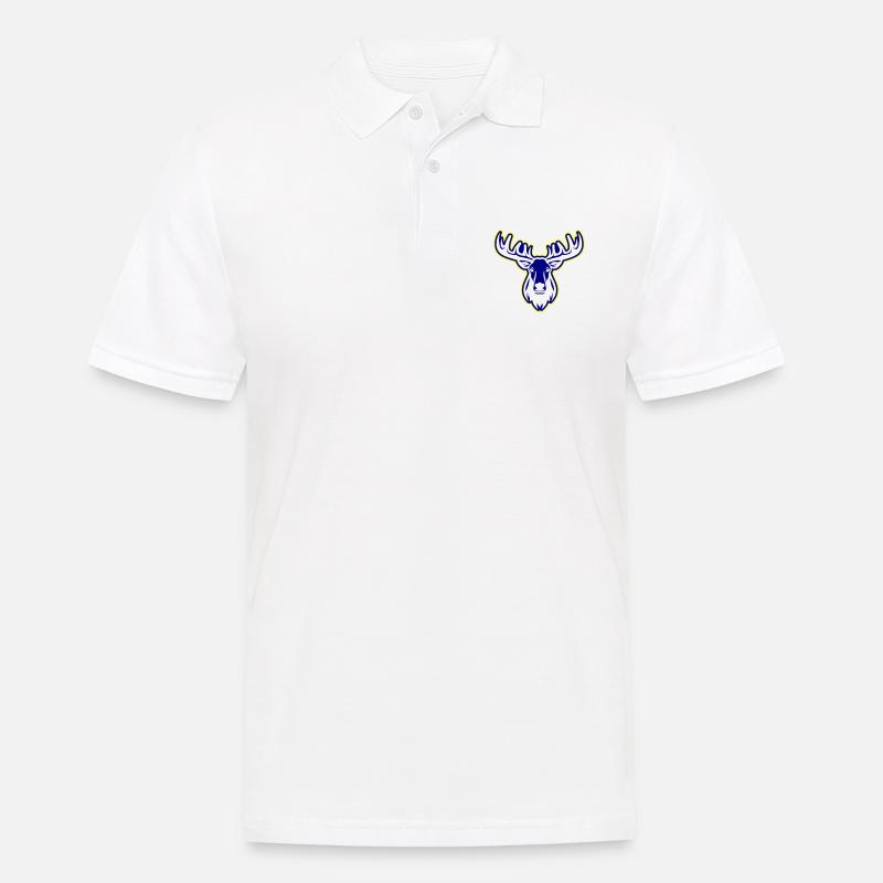 Elch Kopf - Männer Poloshirt - Weiß