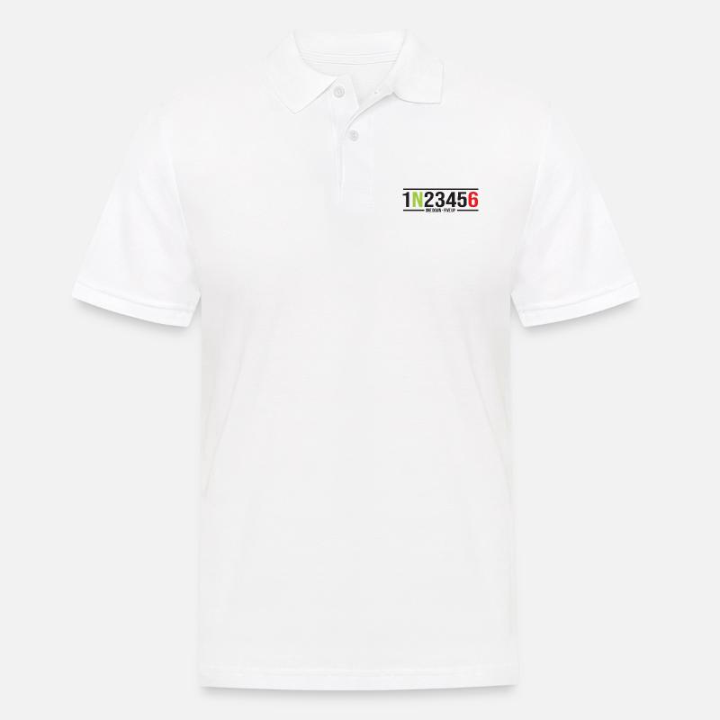 Motorrad Gänge 1N23456 One Down-Five Up - Männer Poloshirt - Weiß