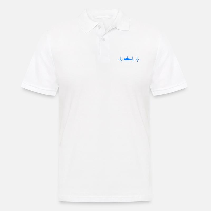 Boot Schiff Herzschlag - Männer Poloshirt - Weiß