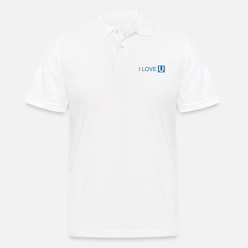 I Love U-Bahn Blau Geschenkidee - Männer Poloshirt - Weiß