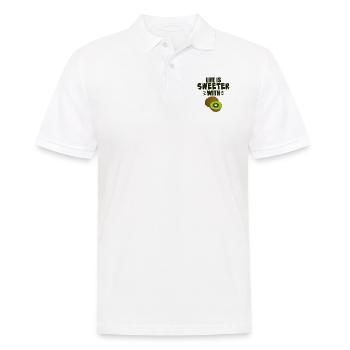Das Leben ist süßer mit Kiwi - Männer Poloshirt - Weiß - Vorne - Kai (181cm)