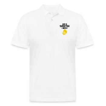 Mit Zitrone ist das Leben süßer - Männer Poloshirt - Weiß - Vorne - Kai (181cm)