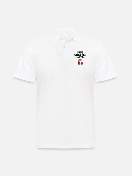 Life Is Sweeter With Cherry - Men's Polo Shirt - white