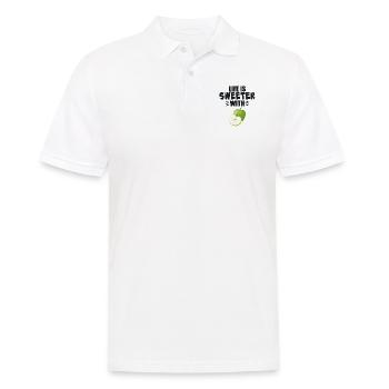 Life Is Sweeter With Apple Fruit - Men's Polo Shirt - white - Front - Kai (181cm)