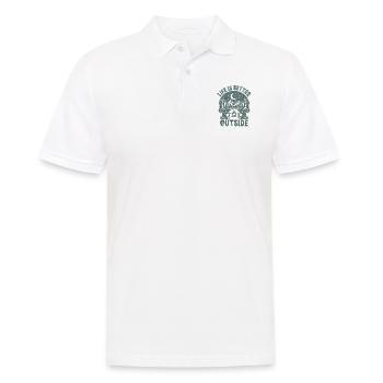 Das Leben ist besser Draußen Spaß beim Camping - Männer Poloshirt - Weiß - Vorne - Kai (181cm)