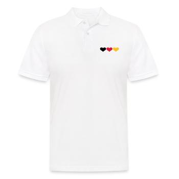 Deutschland Herzen - Männer Poloshirt - Weiß - Vorne - Kai (181cm)