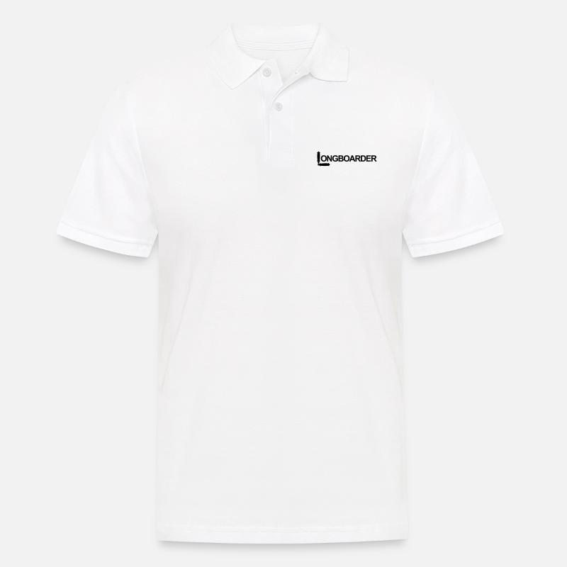 Longboard,longboarder,longboard, planche à roulett - Polo Homme - blanc