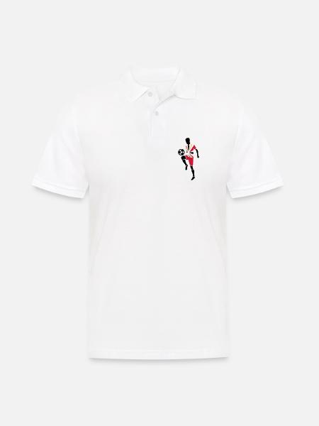 Soccer player with soccer ball - Men's Polo Shirt - white