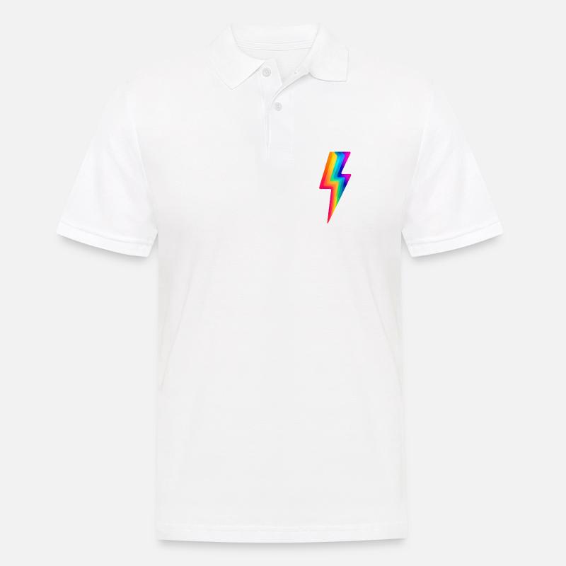 Regenbogenblitz - Männer Poloshirt - Weiß