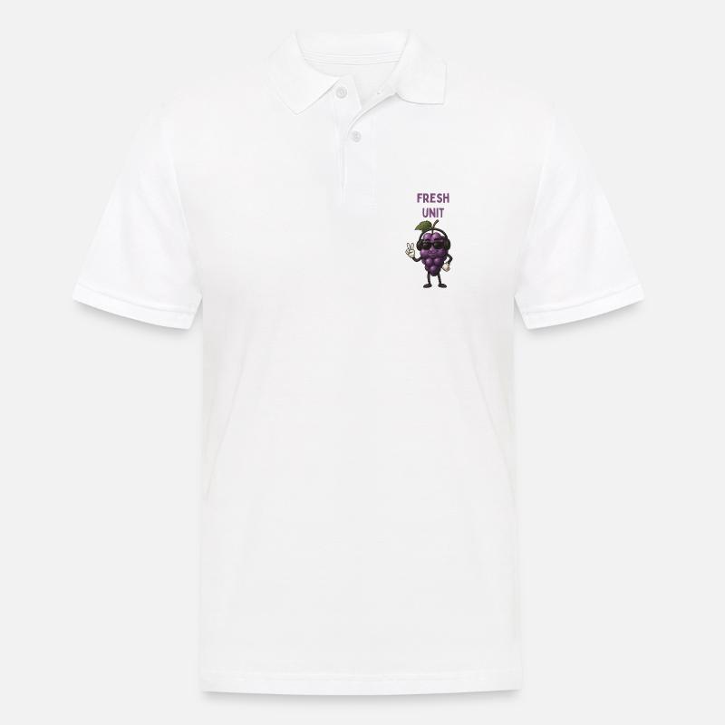 FRESH UNIT Traube mit Kopfhörern - Männer Poloshirt - Weiß