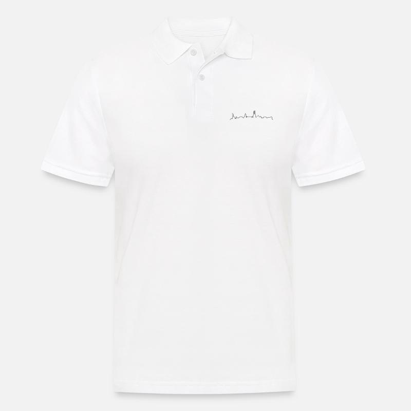 Skyline Bielefeld Linie - Männer Poloshirt - Weiß