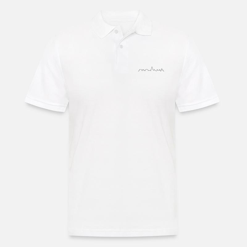 Skyline Mainz - Männer Poloshirt - Weiß