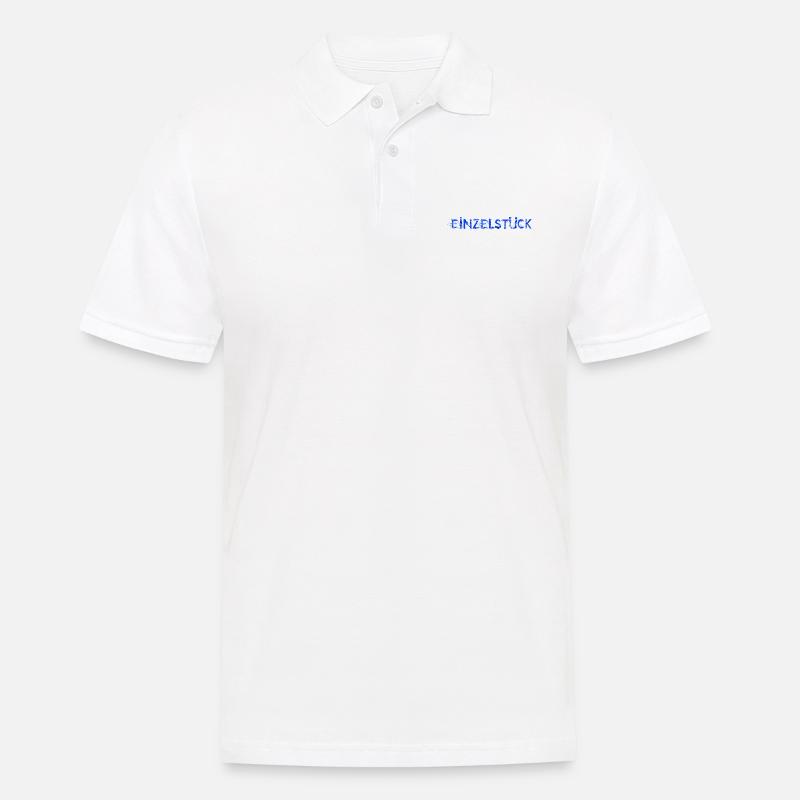 Einzelstück blau - Männer Poloshirt - Weiß