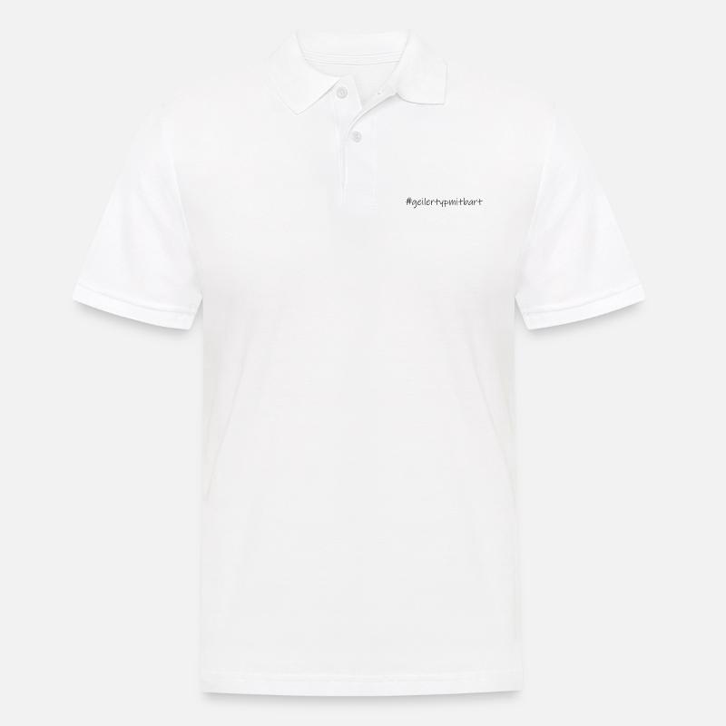 #geilertypmitbart (D00108) - Männer Poloshirt - Weiß
