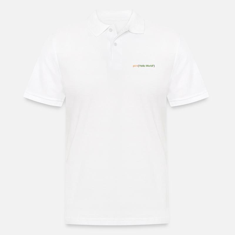 Hello World Python - Männer Poloshirt - Weiß