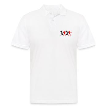 Silhouette de l’équipe de la soirée arrosée - Polo Homme - blanc - Devant - Kai (181cm)