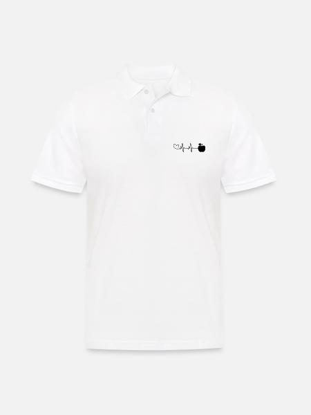 Apple icon pulse heart - Men's Polo Shirt - white