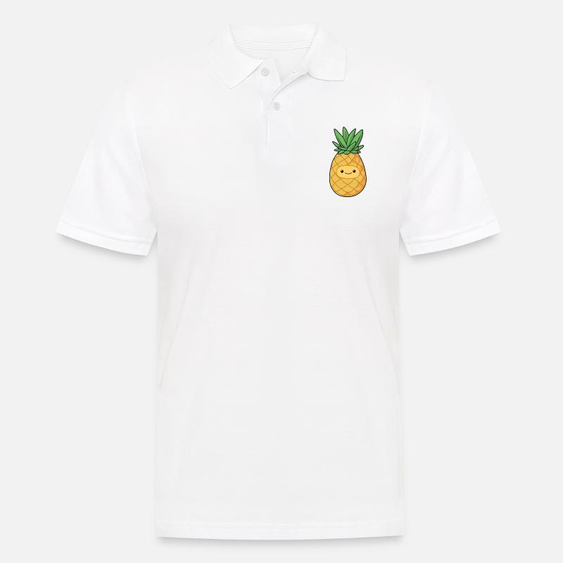 Comic Ananas Pineapple - Männer Poloshirt - Weiß