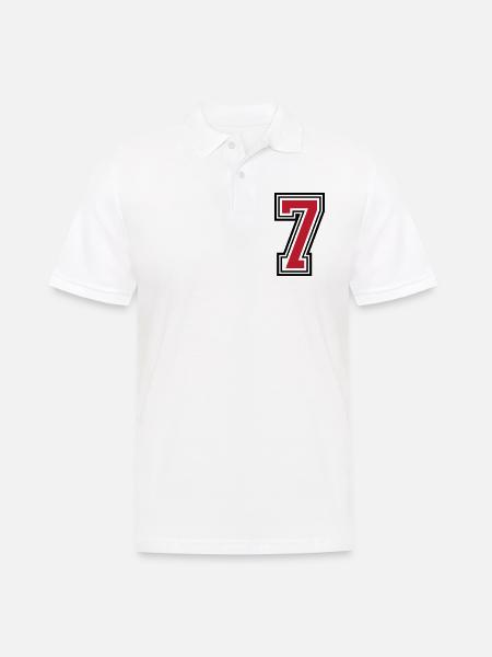 7 Zahl symbol - Männer Poloshirt - Weiß