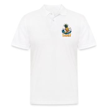 Ananas Surfer Surfen Feel the Summer - Männer Poloshirt - Weiß - Vorne - Kai (181cm)