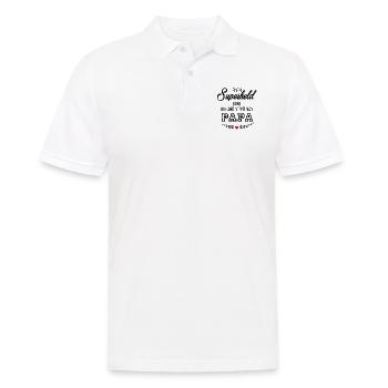 SUPERHELD PAPA - Männer Poloshirt - Weiß - Vorne - Kai (181cm)