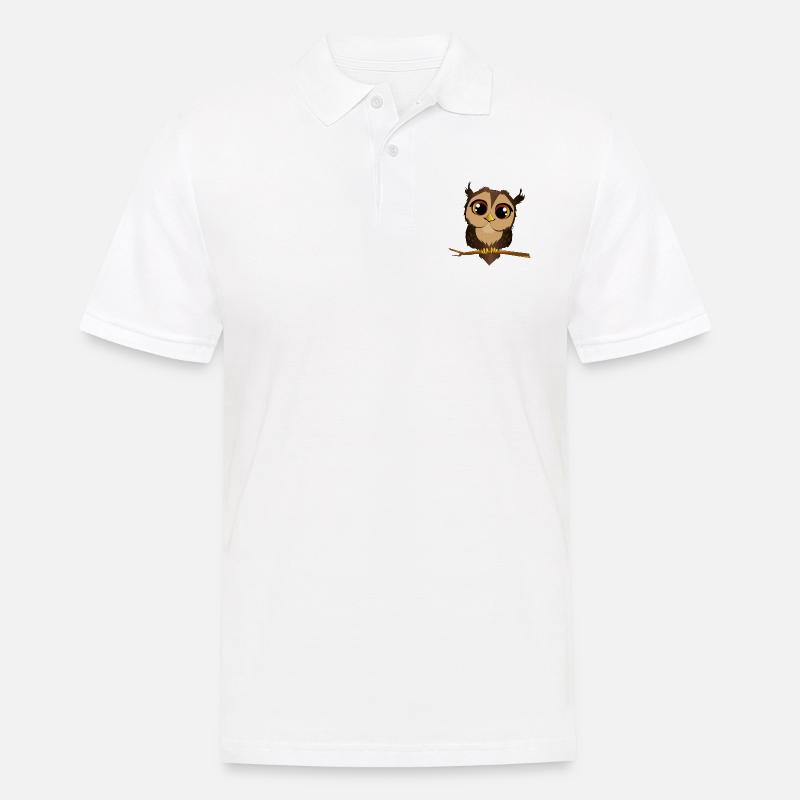Eule - Männer Poloshirt - Weiß