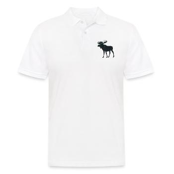 Elch - Männer Poloshirt - Weiß - Vorne - Kai (181cm)