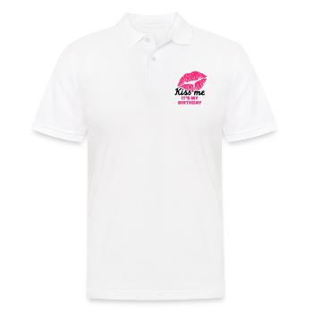 Kiss me It's my Birthday - Polo Homme - blanc - Devant - Kai (181cm)