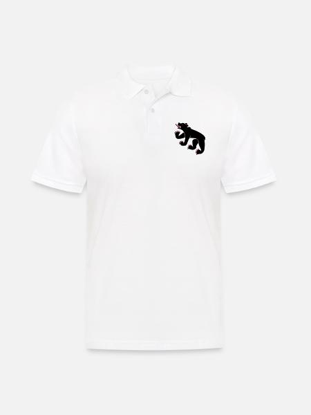 dessin d'un ours symbole drapeau de Berne Suisse - Polo Homme - blanc
