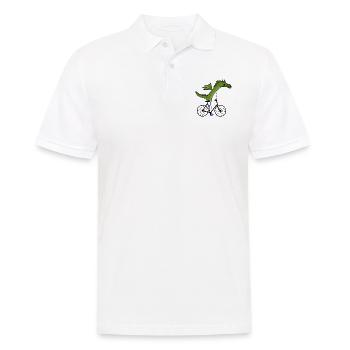 sportlicher Drache - Männer Poloshirt - Weiß - Vorne - Kai (181cm)