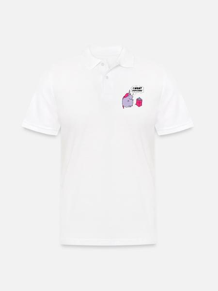 unicorn_want_popcorn_002 - Polo Homme - blanc