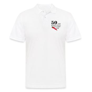 50 und scharf wie chili - Männer Poloshirt - Weiß - Vorne - Kai (181cm)
