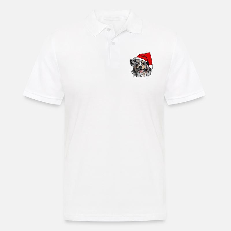 Australian Shepherd Aussie Weihnachten - Männer Poloshirt - Weiß