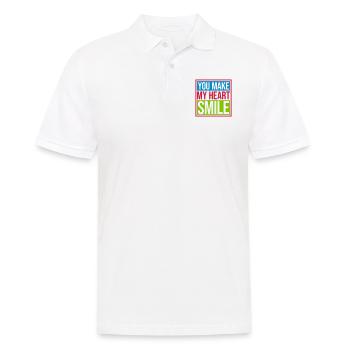 make my heart smile - Männer Poloshirt - Weiß - Vorne - Kai (181cm)