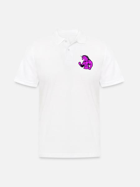 strong unicorn - Men's Polo Shirt - white