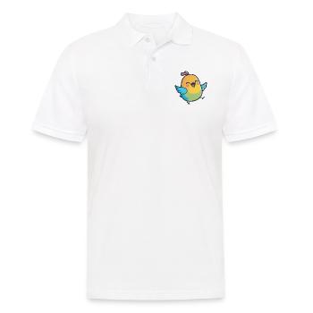 Kawaii Cute Happy Colorful Bird Dancing - Men's Polo Shirt - white - Front - Kai (181cm)