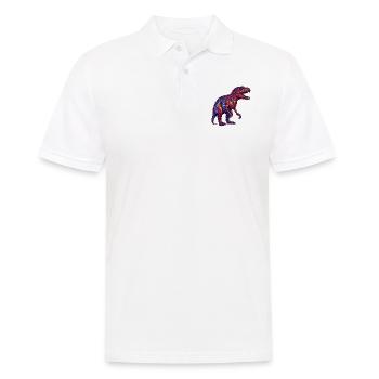 Dino Monster in bunten Farben und retro Optik - Männer Poloshirt - Weiß - Vorne - Kai (181cm)