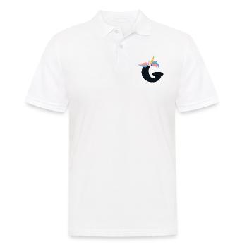 Unicorn Letter Rainbow Style "G" | be unique - Men's Polo Shirt - white - Front - Kai (181cm)