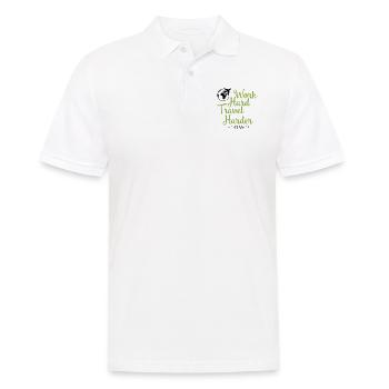 work hard travel harder - Männer Poloshirt - Weiß - Vorne - Kai (181cm)