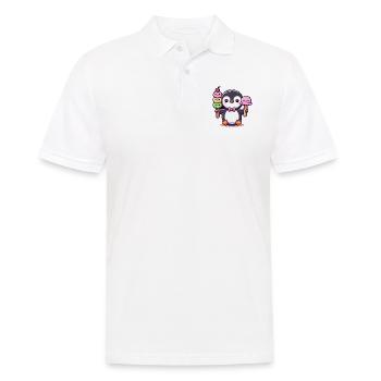 Pingouin avec glace - Polo Homme - blanc - Devant - Kai (181cm)