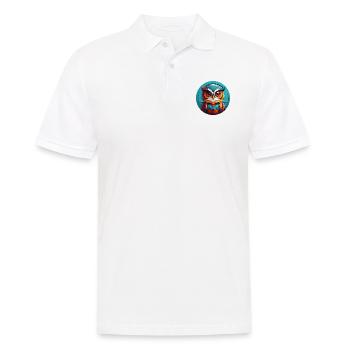 Petit hibou mignon dans la roue de couleur hibou Design - Polo Homme - blanc - Devant - Kai (181cm)