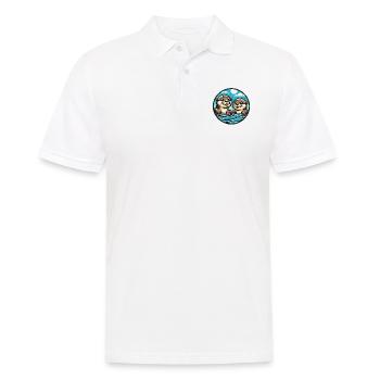 Zwei lustige Ottern Freunde fürs Leben für immer - Männer Poloshirt - Weiß - Vorne - Kai (181cm)